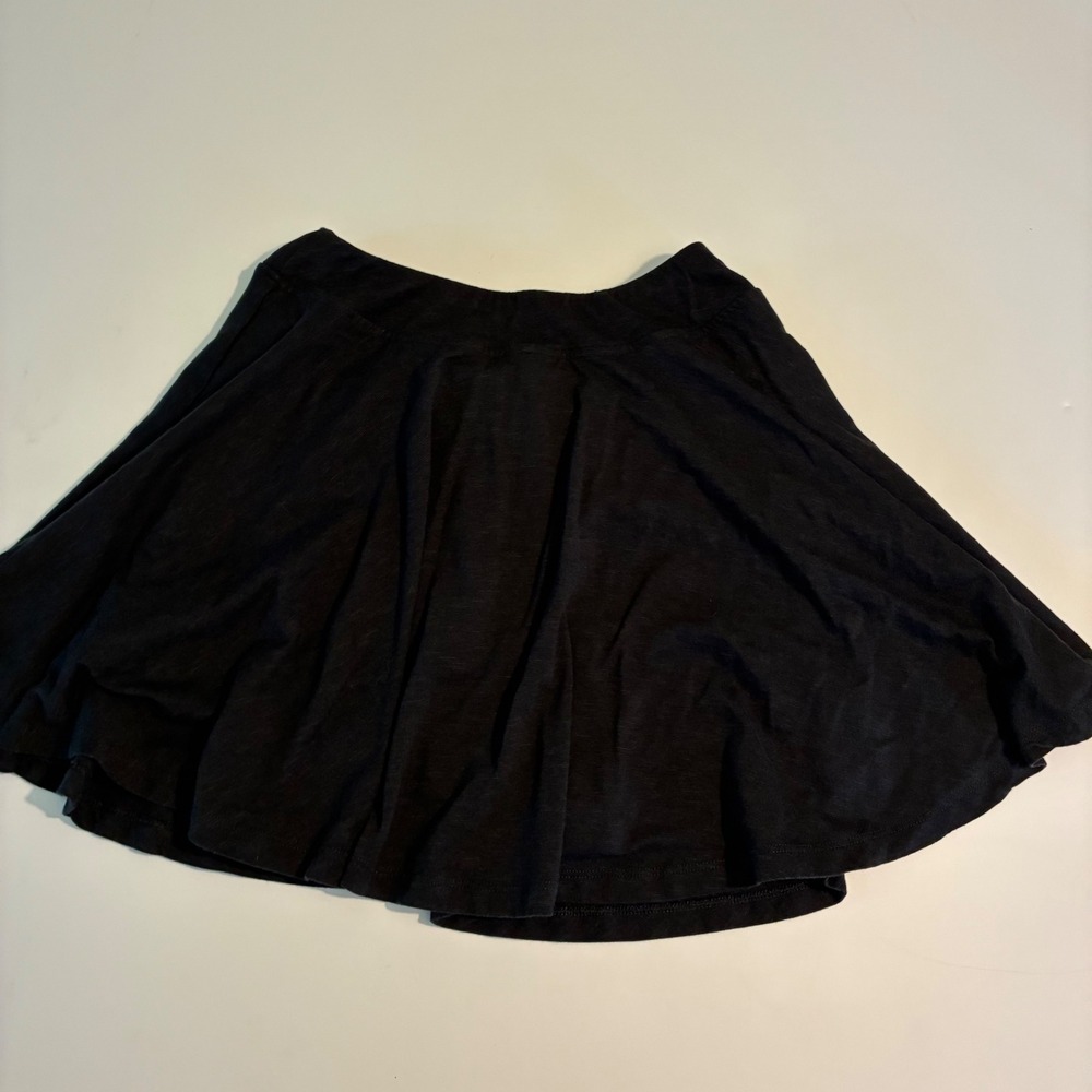 Soft Organic Black Flared Short Skirt